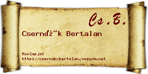 Csernák Bertalan névjegykártya