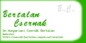 bertalan csernak business card