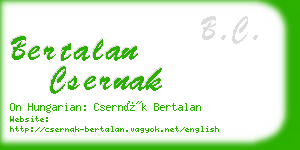 bertalan csernak business card
